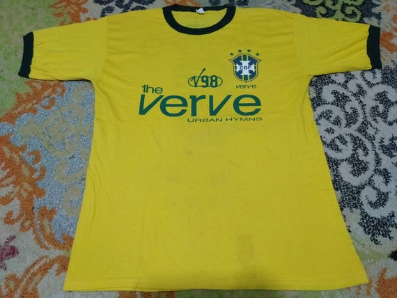 Vintage 90's the Verve English Rock Band Brazil Jersey Style