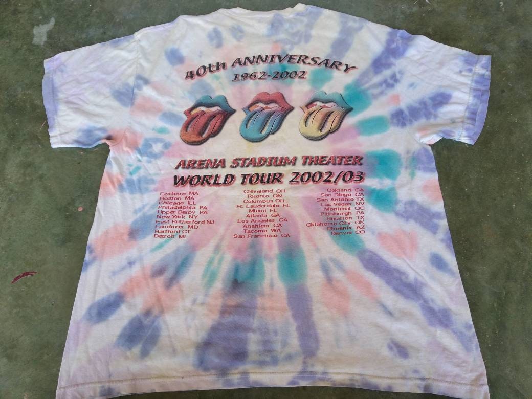 Vintage 90's the Rolling Stones English Rock Band Tye Dye Xlarge T