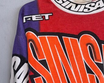 Vintage 90's Sinisalo Motorcross Racing Multicolor Large T Shirt