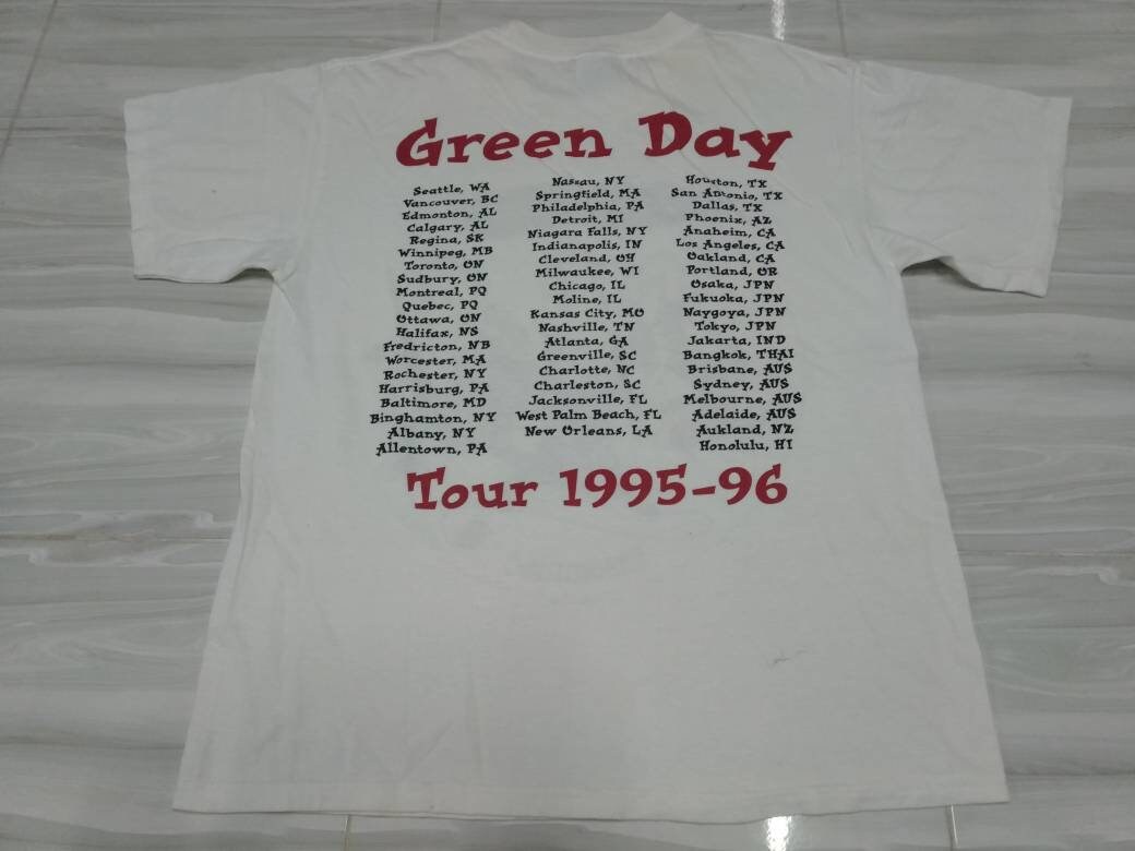 Vintage Greenday Band Rock Punk White Large Insomniac Tour T