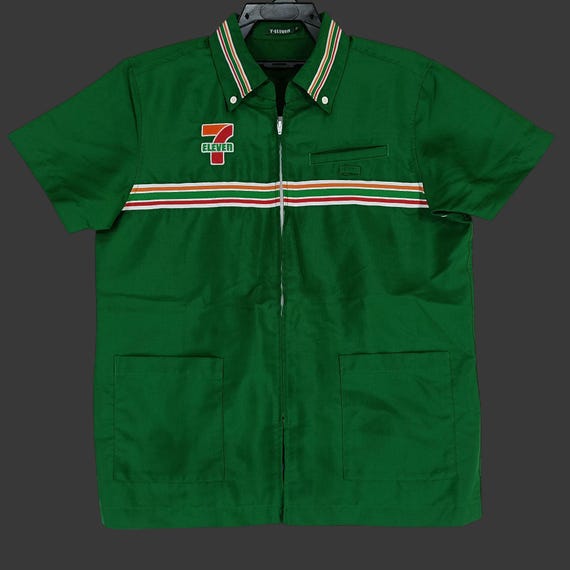 073003● SEVEN BY SEVEN EURO WORK SHIRTS Vintage 7-eleven Workers Shirt Medium Vtg Japan 7 Eleven Uniform