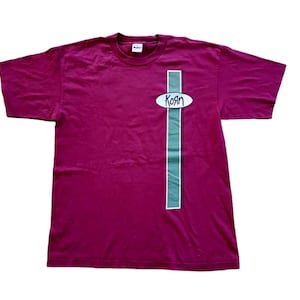 Vintage 90&#39;s KORN Band Rock Metal Music Maroon Xlarge T Shirt Music Shirts Tour Tees Korn Metal Nu Metal Heavy Metal Size XL