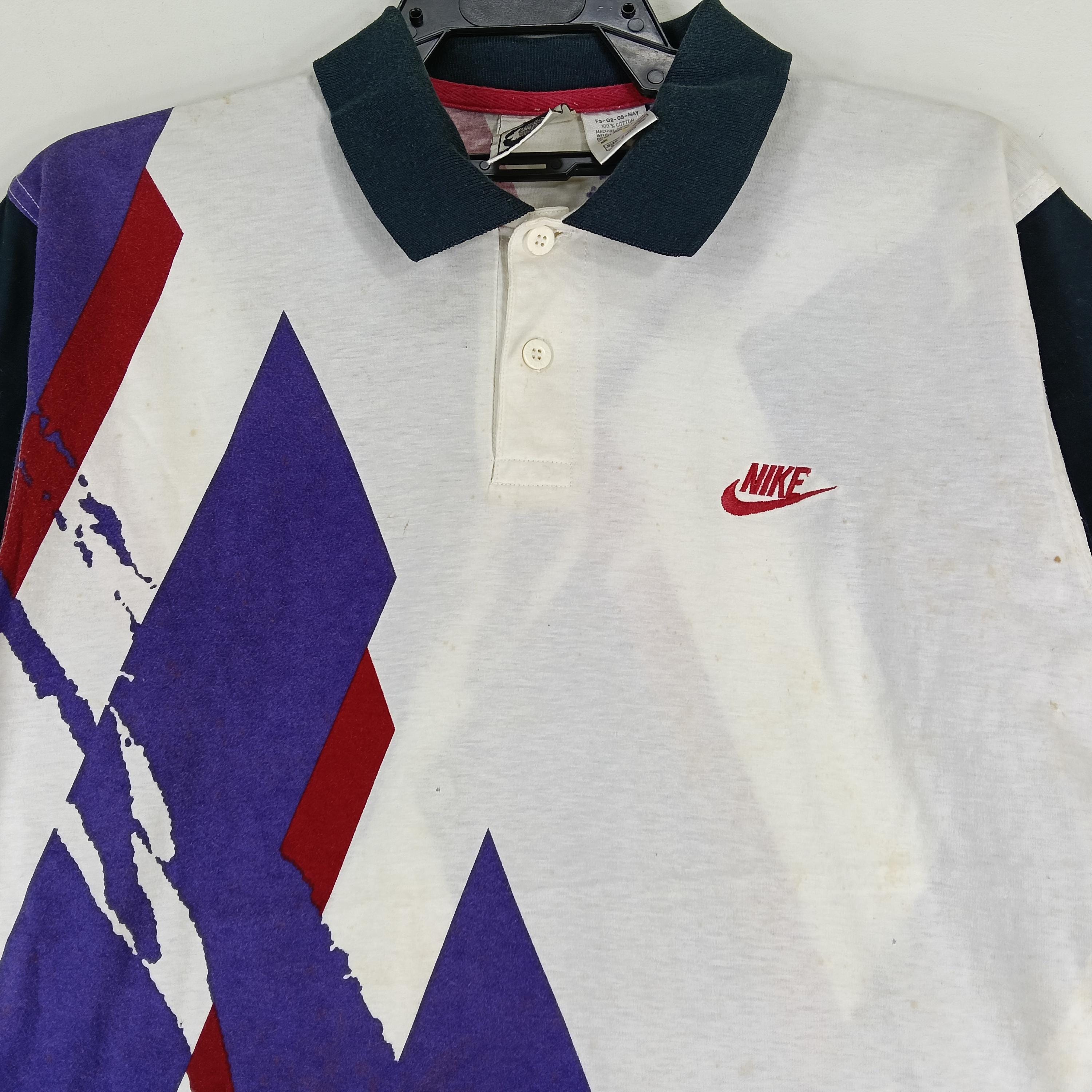 Vintage 90's Nike Swoosh Challenge Court Polo Shirt Small Nike