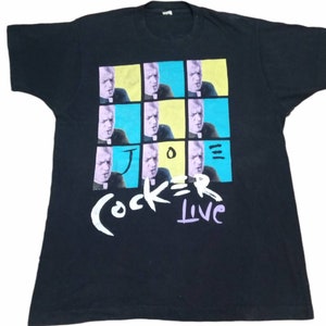 Vintage 90's Joe Cocker English Singer Black XLarge T Shirt North American Tour 1991 Genre Rock Blues Blues Eyed Soul Pop Shirt Tees Size XL