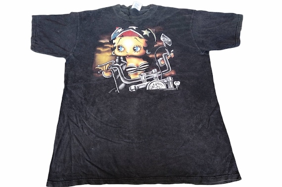 Vintage 90's Betty Boop Sexy Motorcycle Bike Harley Davidson