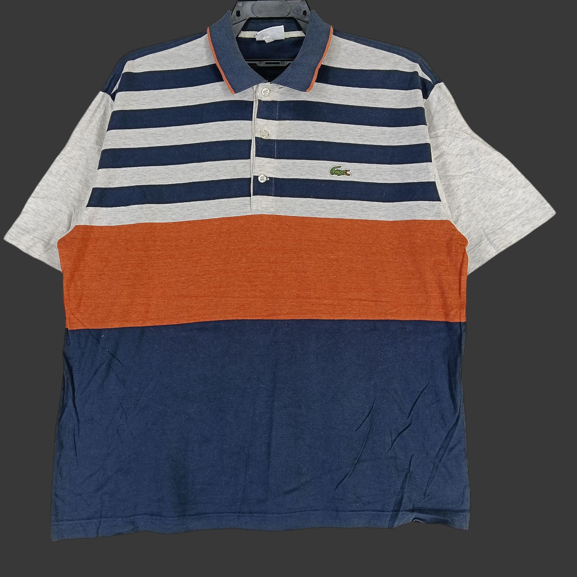 Vintage des années 90 Lacoste Sportswear Polo rayé multicolore Large Lacoste Stripes Streetwear Lacoste Sportswear Shirt Lacoste Tee taille L