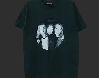 Vintage 90's Hanson American Pop Group Band White Medium T Shirt