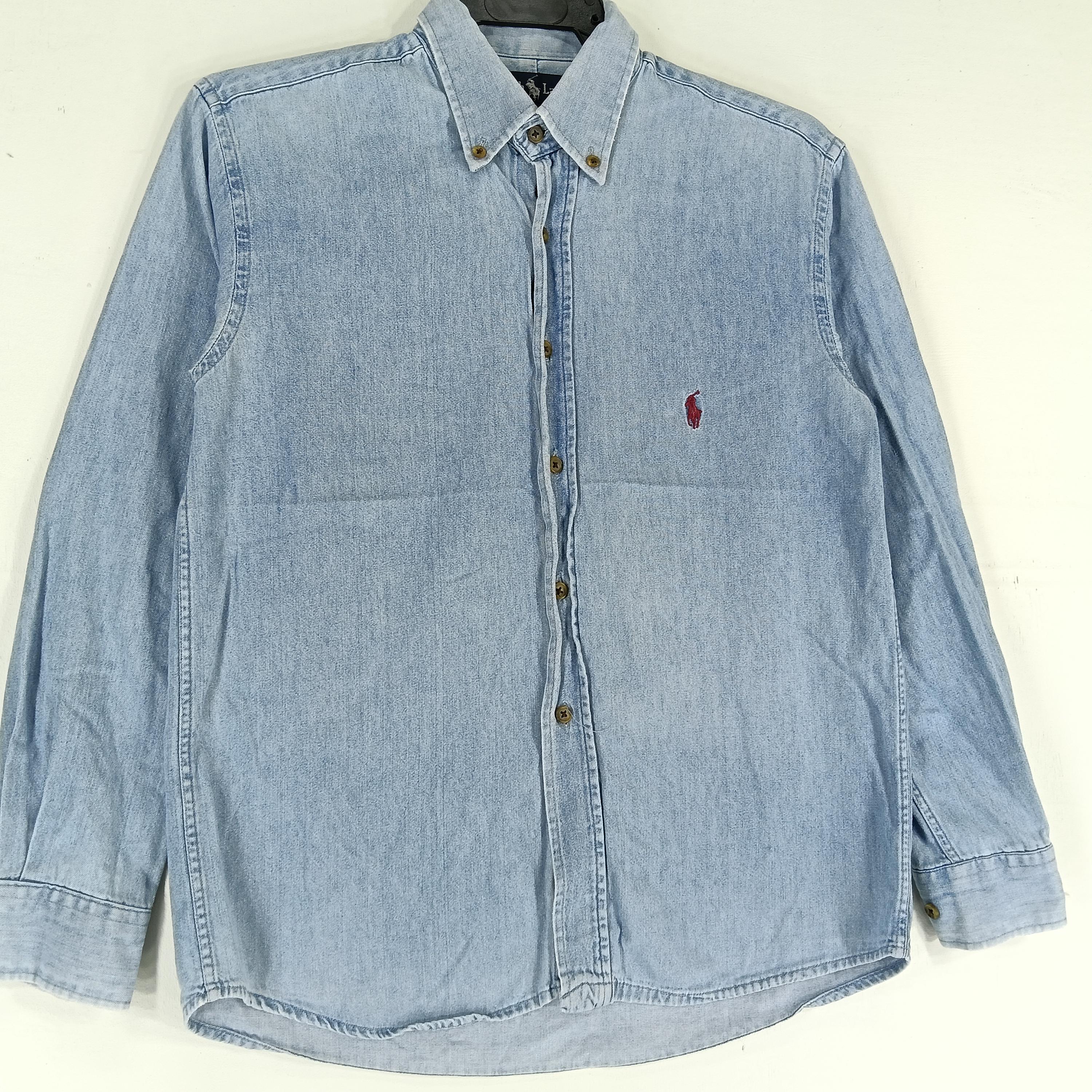 Vintage Polo Ralph Lauren Jeans Shirt Xsmall 90s Polo Pony Blue