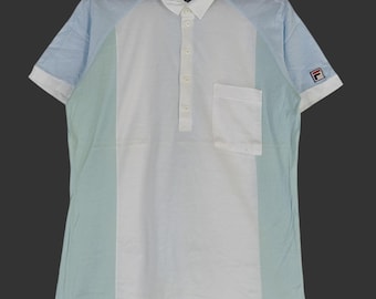 Vintage 90's Fila Biella Italia Small Multicolor Polo Shirt Fila Sportwear Polo Tennis Sport Casual Polo Shirt Size S