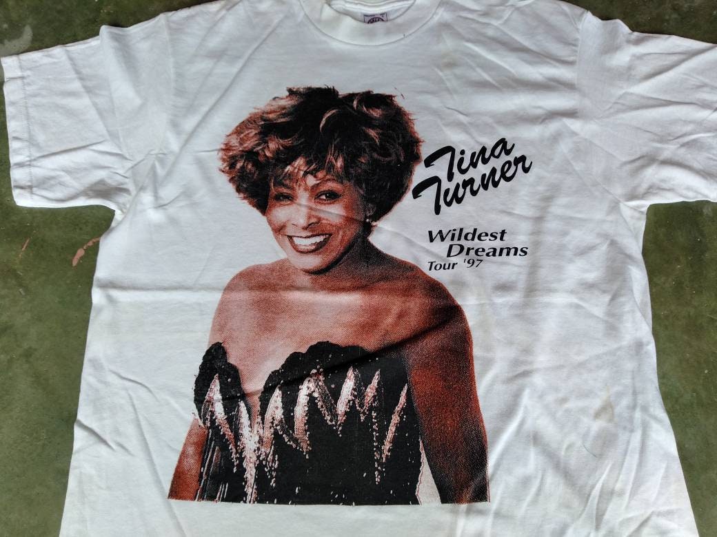 Vintage 90's Tina Turner American Singer White Large T - Etsy