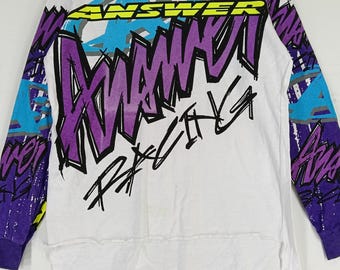 Vintage 90's Answer Multicolor Motorcross Racing Small Shirt