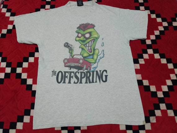 Vintage 90's the Offspring Skull Band Black Gray Large T Shirt