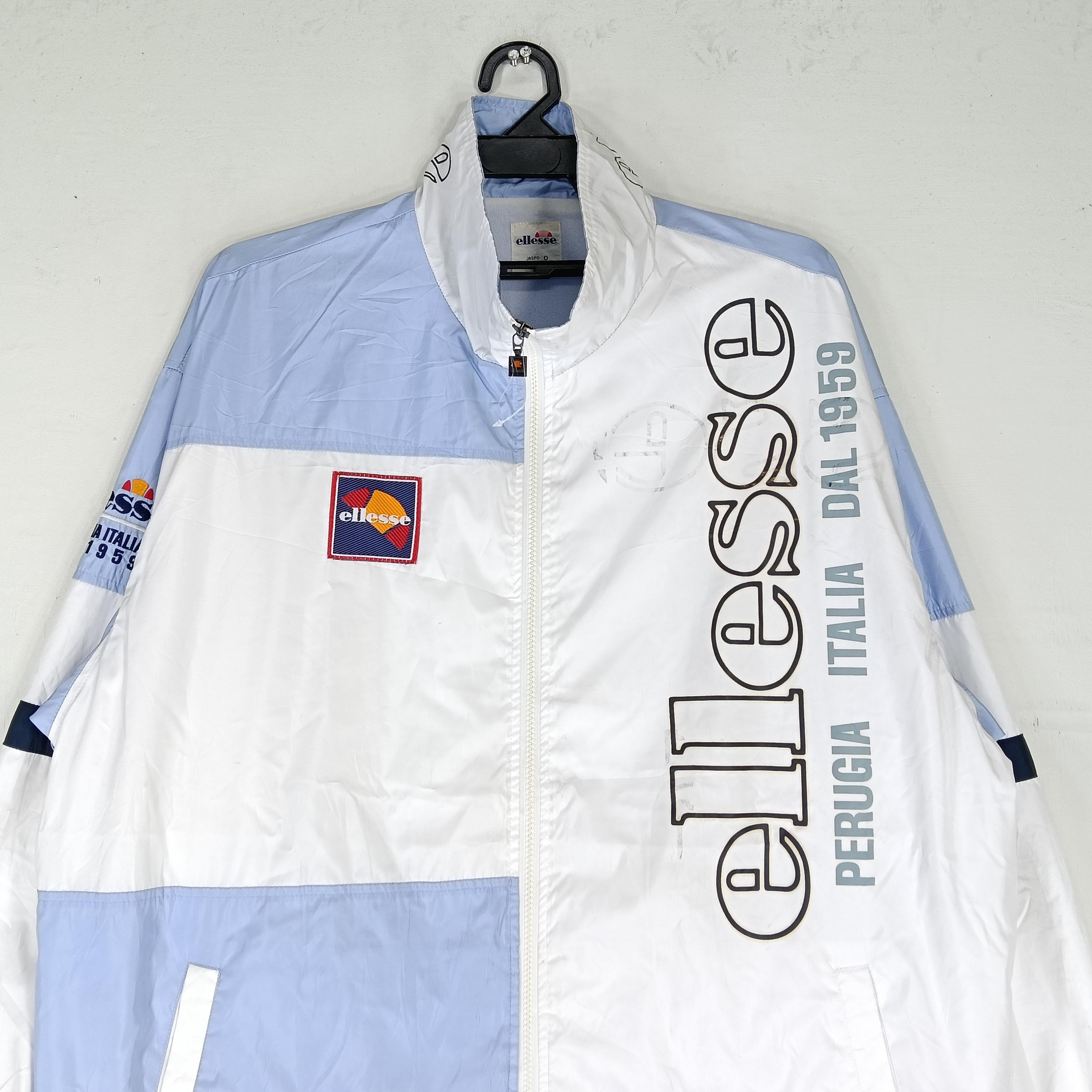 Vintage 90's Ellesse Italia Perugia Blue White Large Windbreaker