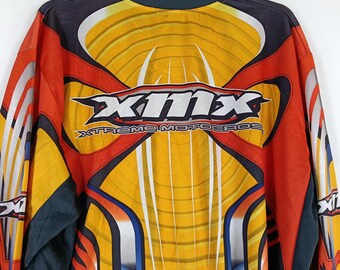 Vintage 90's XMX Racing Team Motocross Orange Jersey Large