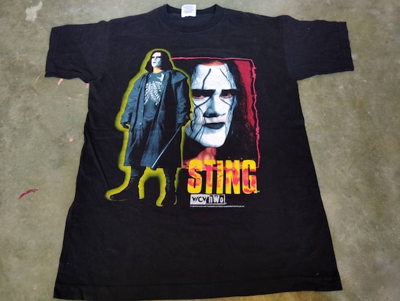 Vintage 90's STING Professional Wrestling Medium Black T Shirt the
