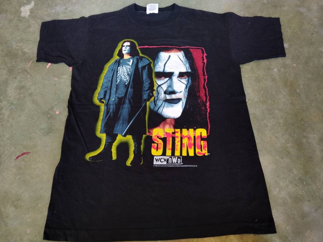 Vintage 90's STING Professional Wrestling Medium Black T Shirt the