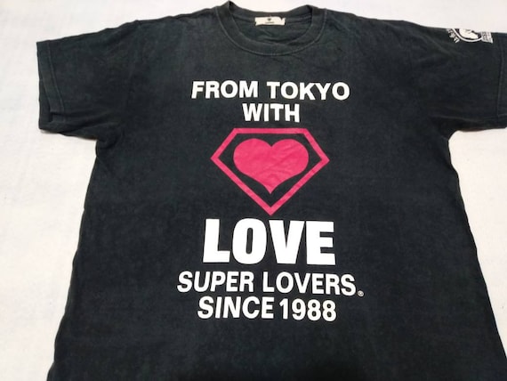 90s USA製 バンドT Shampoo SUPER LOVERS Tシャツ Vintage Super Lovers Japanese Brand Designer Dark Blue Medium T