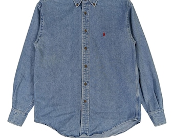 Vintage Polo Country Ralph Lauren Jeans Shirt Large 90s Polo Pony