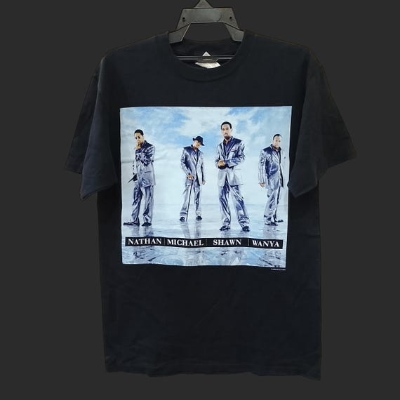 Vintage Y2K Boyz II Men American Vocal Group Harmony Band Black Medium T Shirt Boyz II Men Genre Music R&B Dance Electronic Music Size M