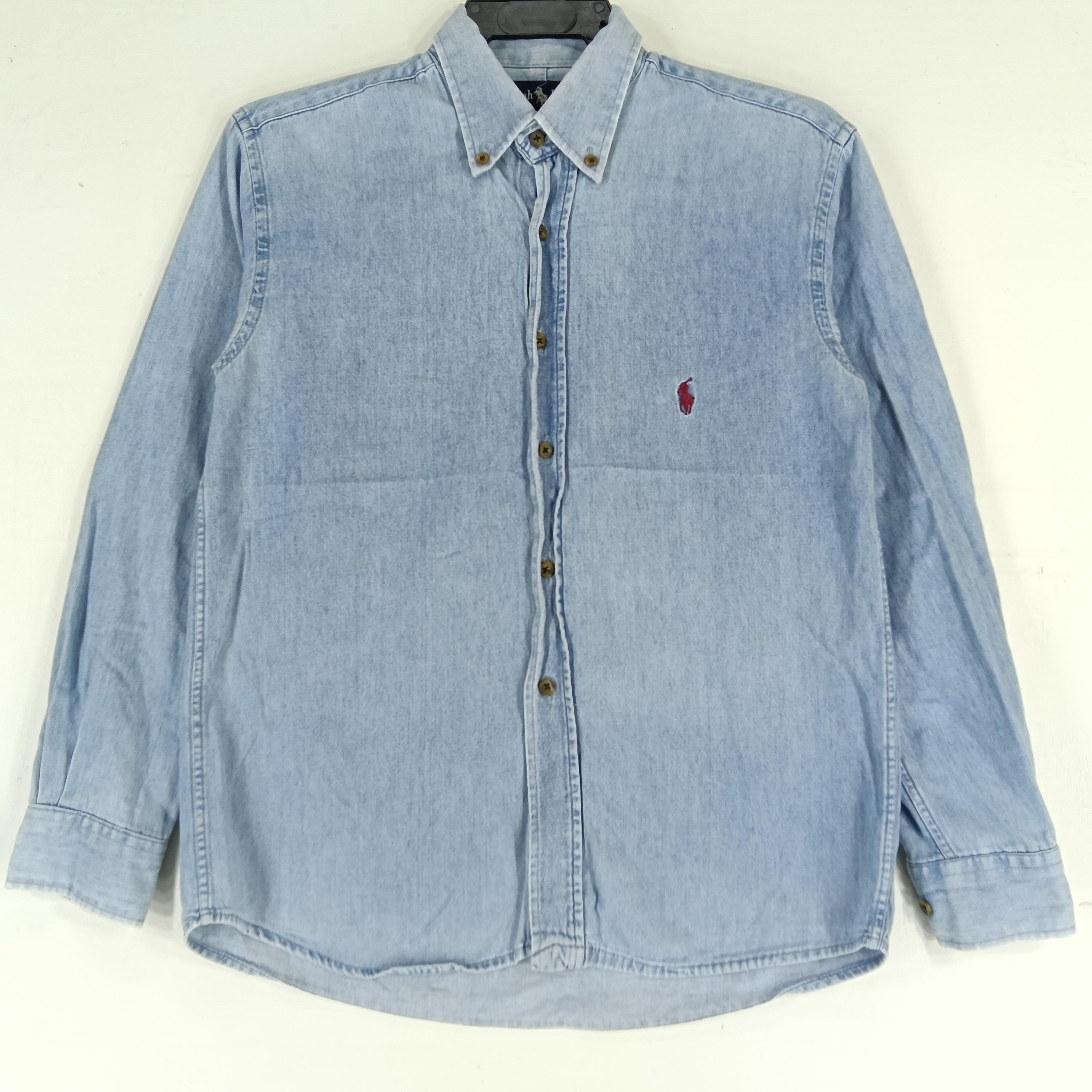 Vintage Polo Ralph Lauren Jeans Shirt Xsmall 90s Polo Pony Blue