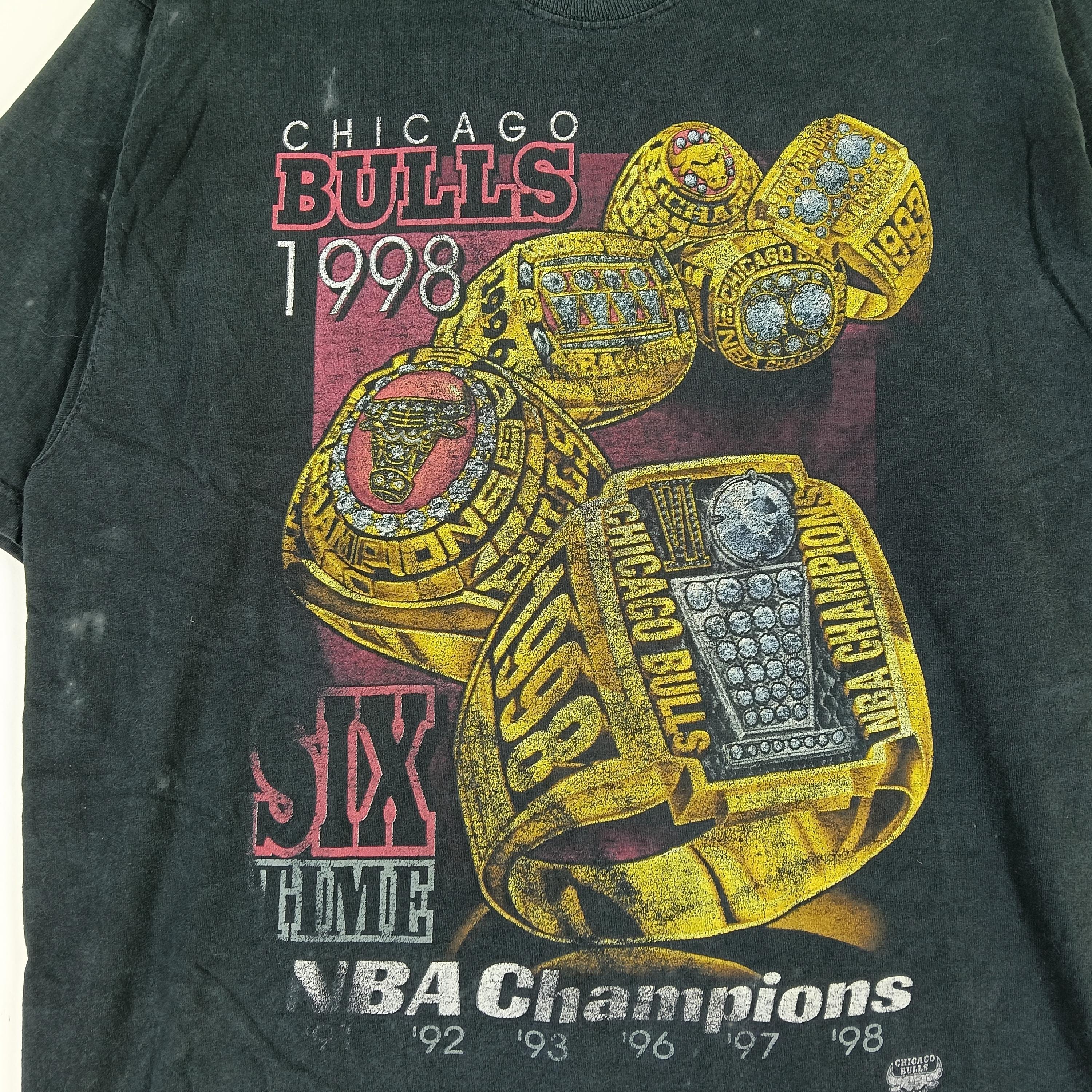 Vintage 90's Chicago Bulls 1998 Basketball Champions Black Xlarge