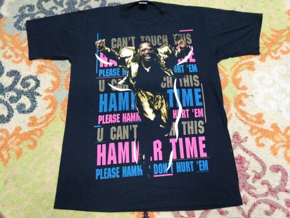 Vintage 90's MC Hammer American Rapper Songwriter Black Large T