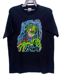 Vintage Rob Zombie Metal Band Black Large T Shirt Rob Zombie Metal