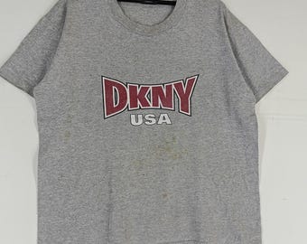 90s DKNY コットンニットカットソー 名作 初期 本人期 レア Vintage 90's Dkny Usa Grey T Shirt Large Dkny Sport Jeans Casual