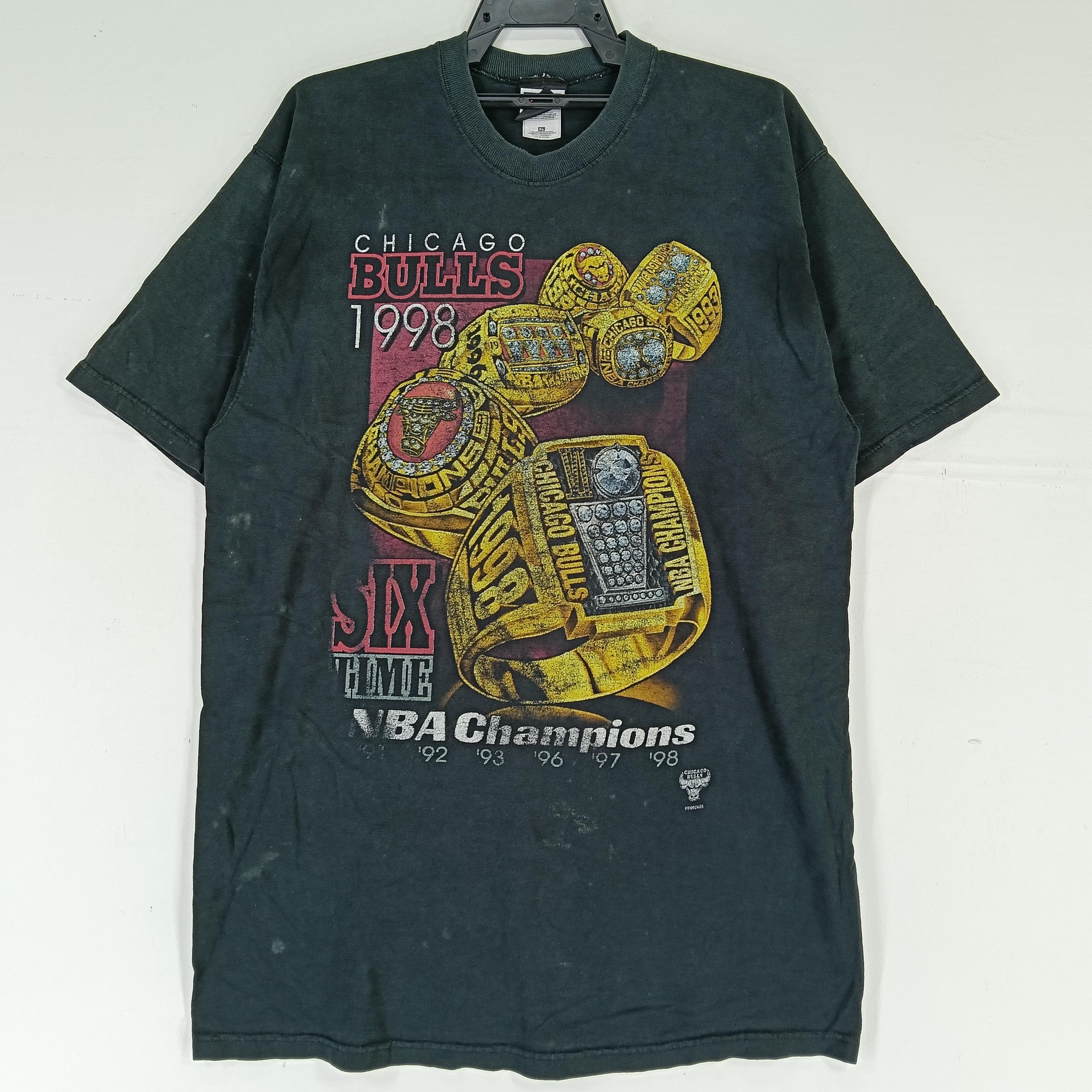 Vintage 90's Chicago Bulls 1998 Basketball Champions Black Xlarge