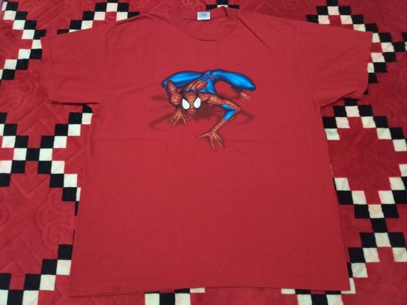 Vintage Spiderman Marvel Movie Red Large T Shirt … - image 2