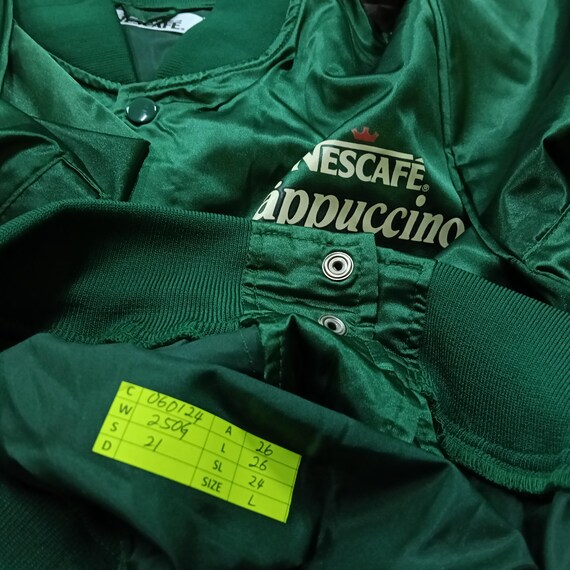 Vintage 90's Nescafe Cappuccino Green Large Jacket Windbreaker