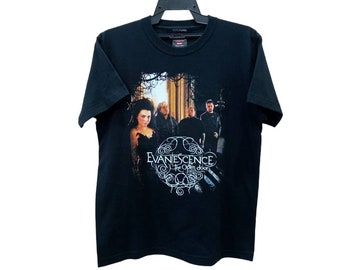 Vintage Y2k Evanescence American Rock Band Black Medium T Shirt