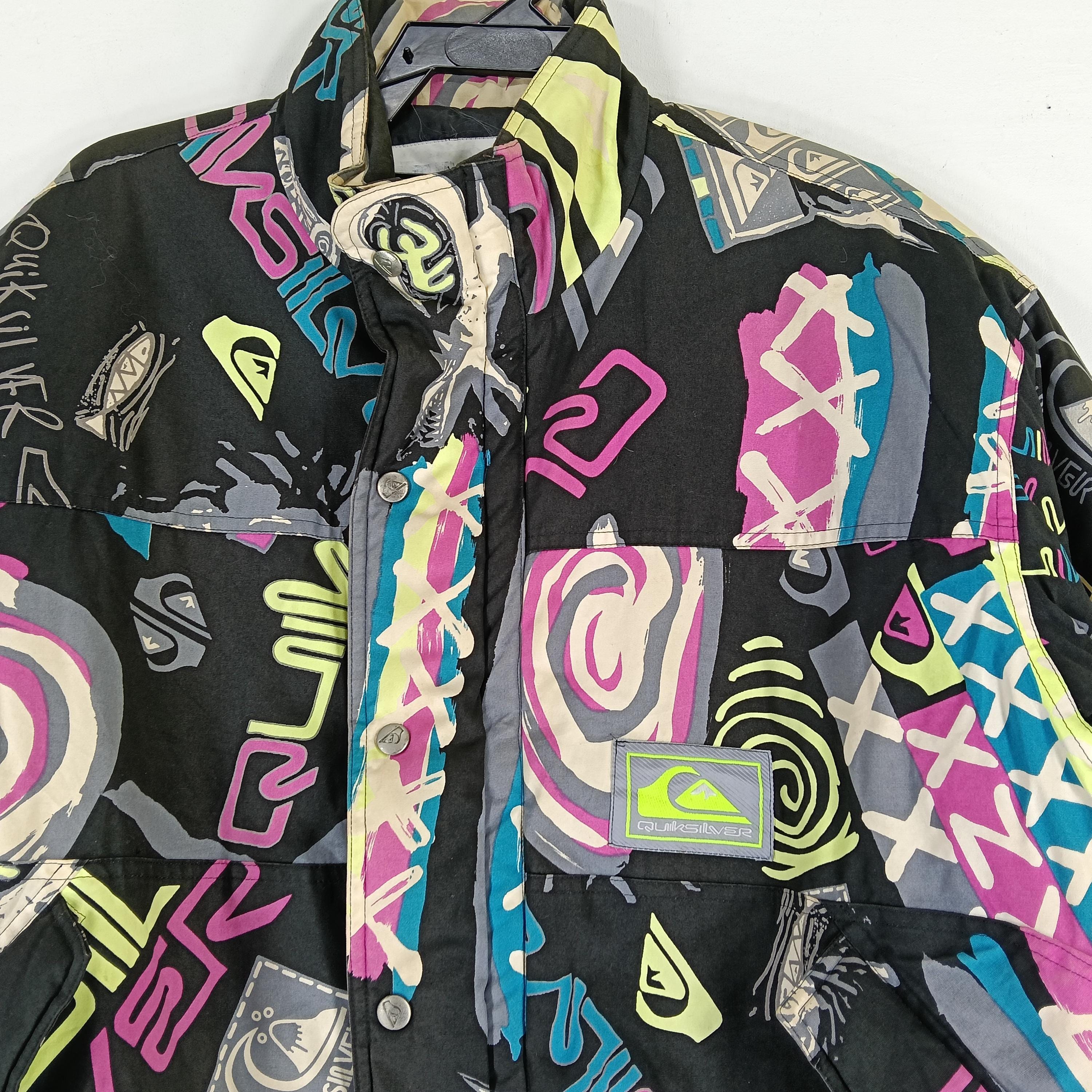 Vintage 90's Quiksilver Black Overprint Medium Jacket Quicksilver