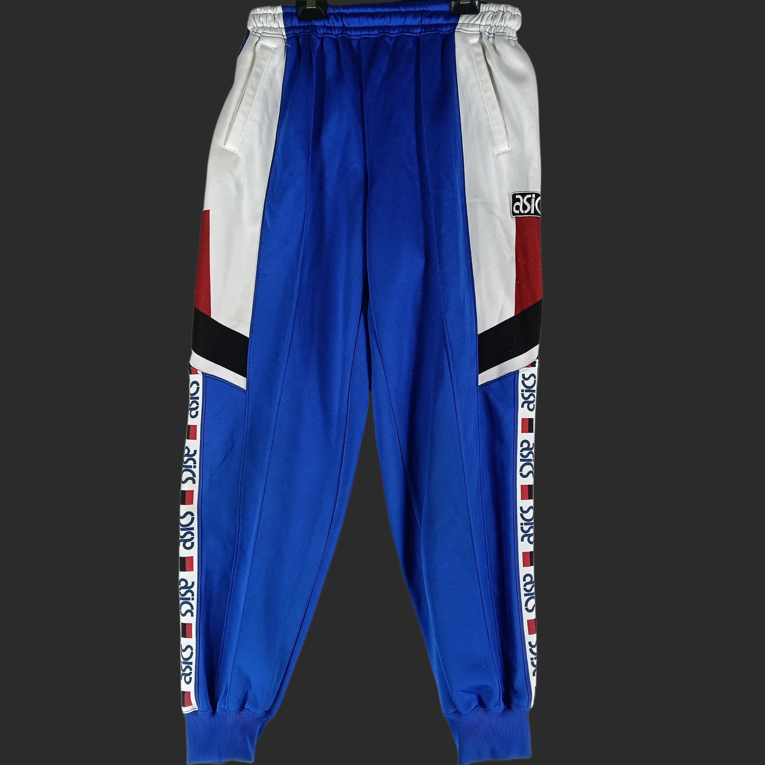 Vintage Asics Track Pants Blue Sport Medium Pant Running