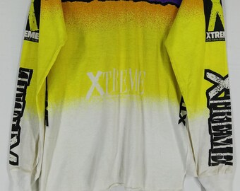 Vintage 90's Extreme Motorcross T Shirt Overprint Medium Fit Small