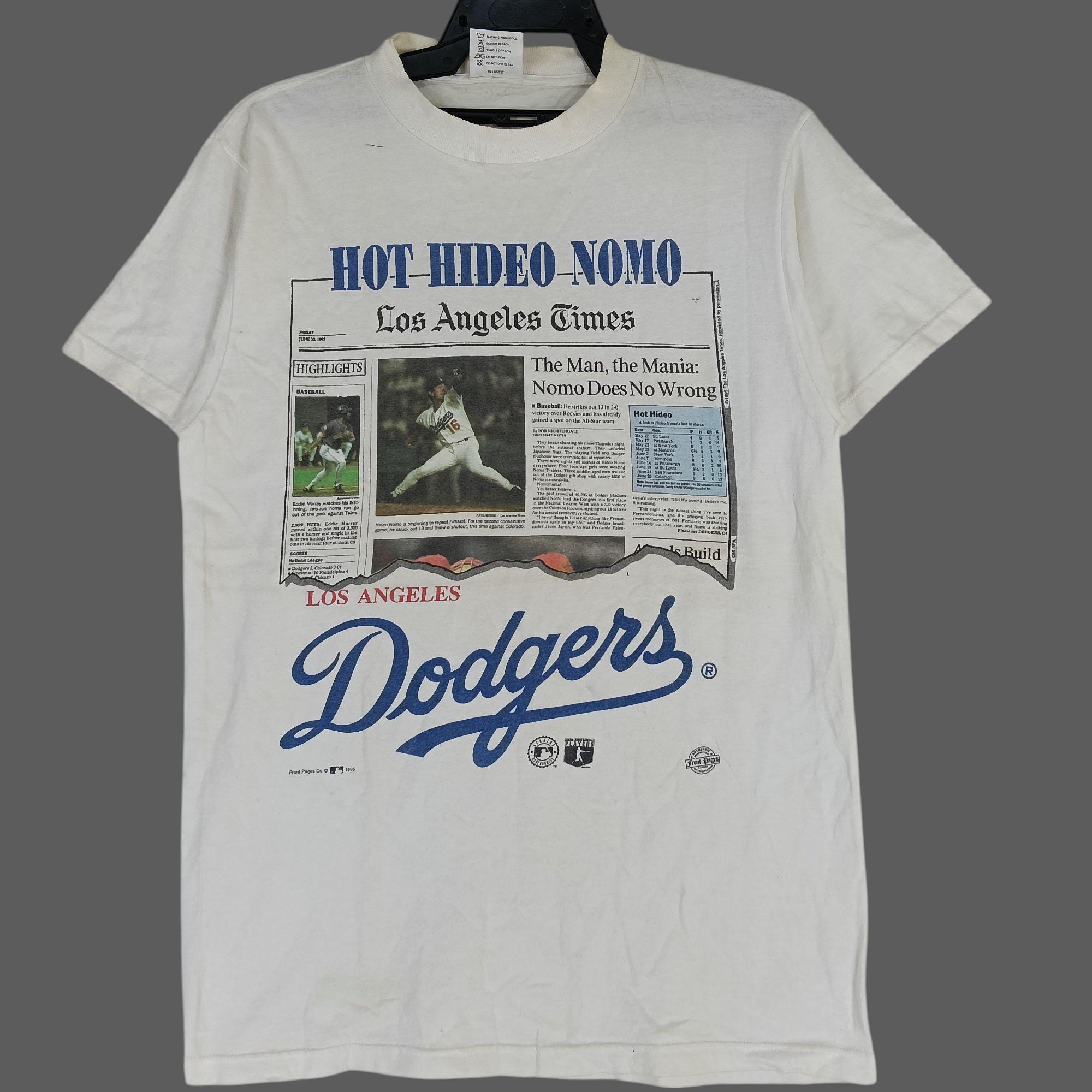Vintage 90's Hot Hideo Nomo Dodgers Baseball Team Player White