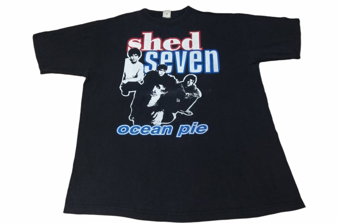 Vintage 90's Shed Seven English Alternative Rock Band Black Large