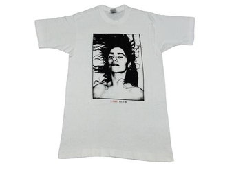 Vintage 90&#39;s PJ Harvey English Singer Songwriter White Large T Shirt English Musician Genre Alternative Rock Grunge Indie Rock Size L