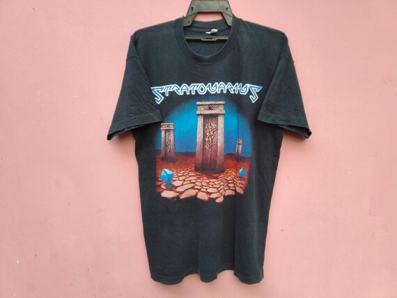 stratovarius バンドtシャツ　古着　mサイズ Vintage 90's Stratovarius Metal Band Black Large T Shirt Tee