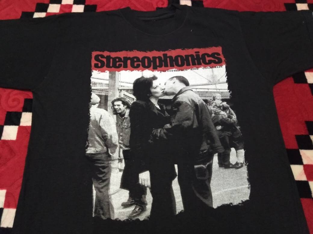Vintage 90's Stereophonics Welsh Rock Band Black Medium T Shirt