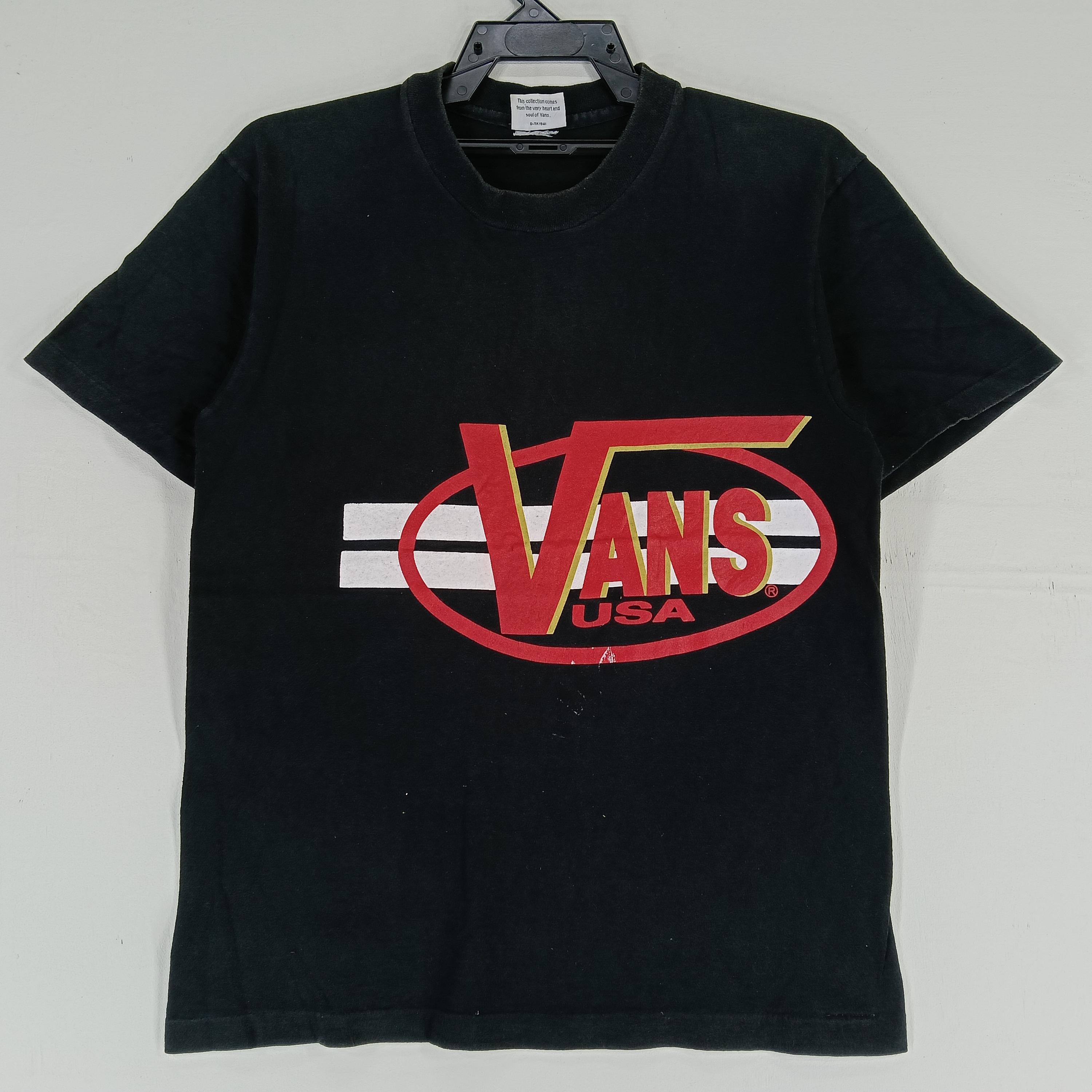 Vintage 90's Vans Black Medium T Shirt Vans Skateboard Streetwear