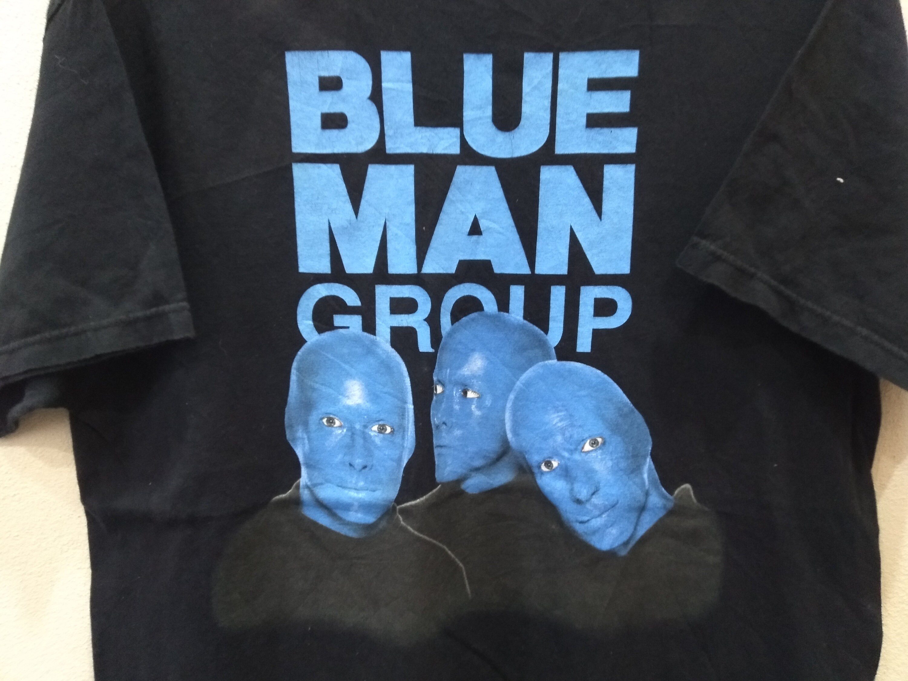 Vintage Y2k Blue Man Group American Performance Art Large Black T