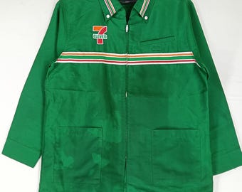 Vintage 7-eleven Workers Shirt Medium Vtg Japan Seven Eleven