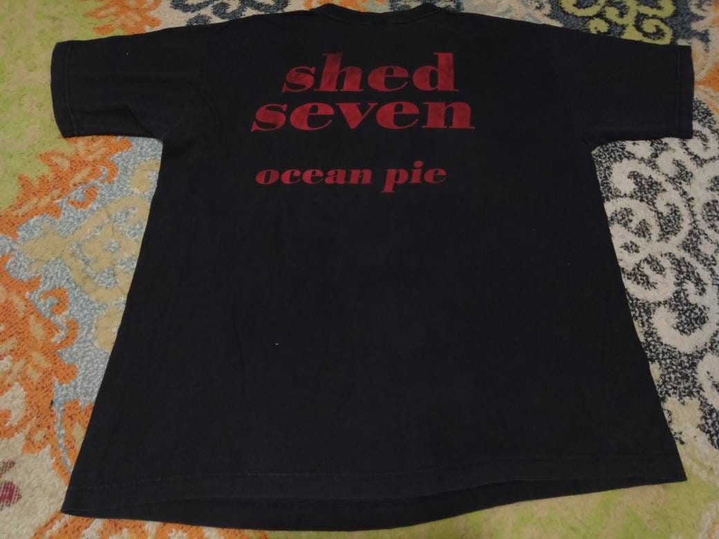 Vintage 90's Shed Seven English Alternative Rock Band Black Large