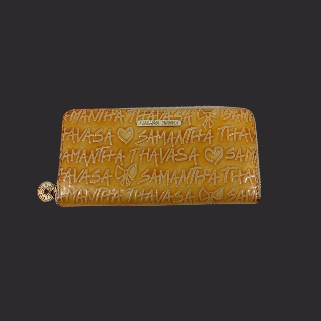 Vintage Samantha Thavasa Yellow Long Zip Around Wallet Sleek With