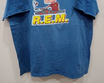 Vintage 90's Rem American Band Blue Xlarge T Shirt REM Band Genre