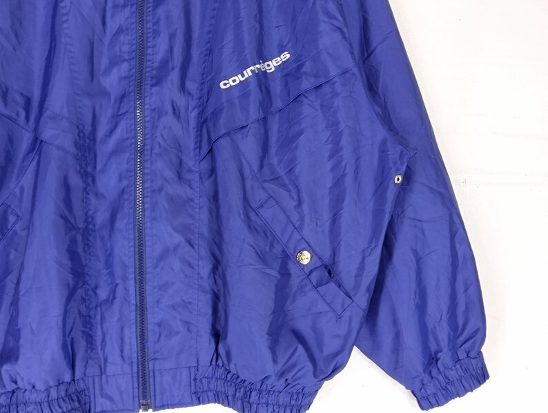 Vintage 90's Courreges Paris Sport Futur Blue Large Jacket Courreges Zipper Jacket Sportwear Sport Jacket Size L image 5