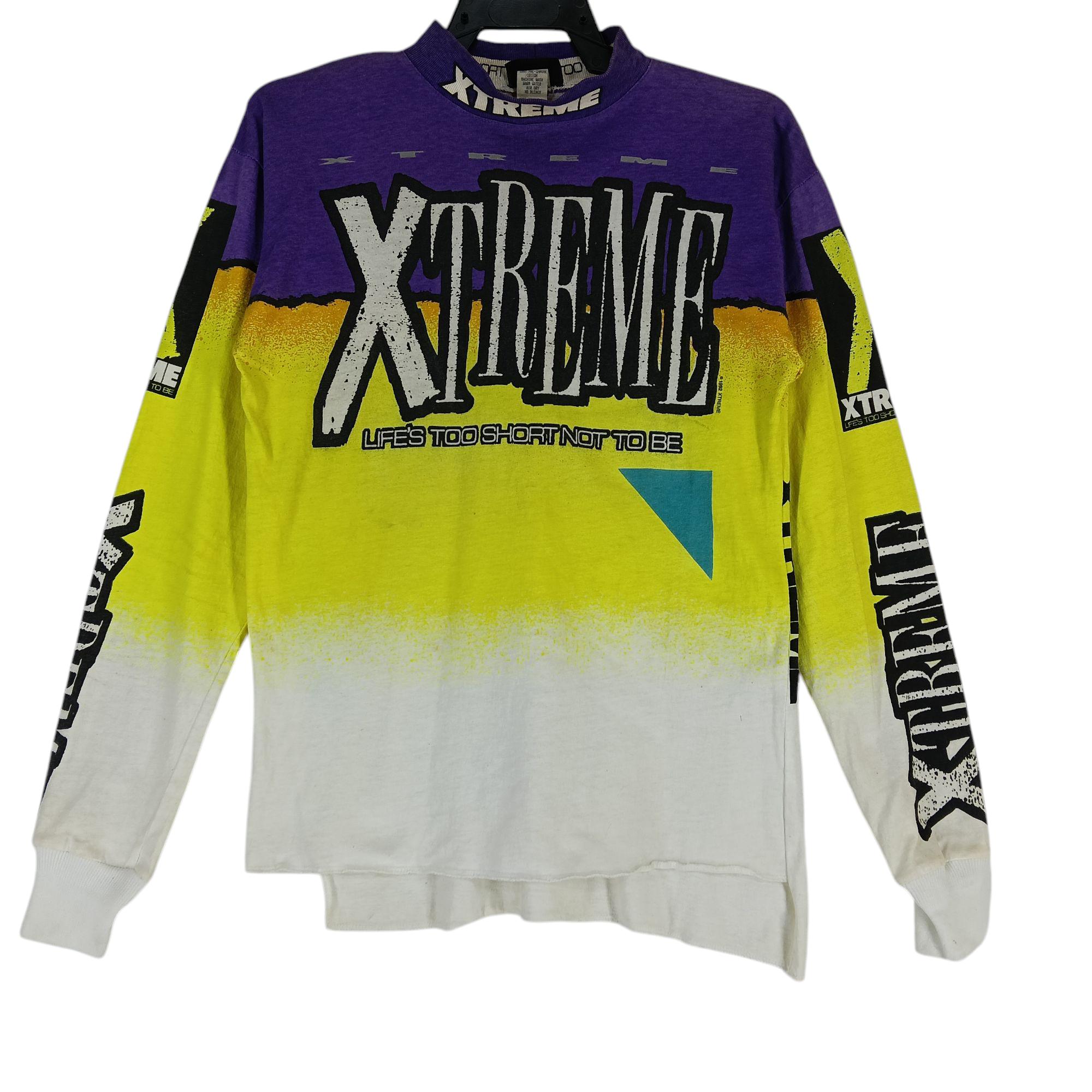 Vintage 90's Extreme Motorcross T Shirt Overprint Medium Fit Small