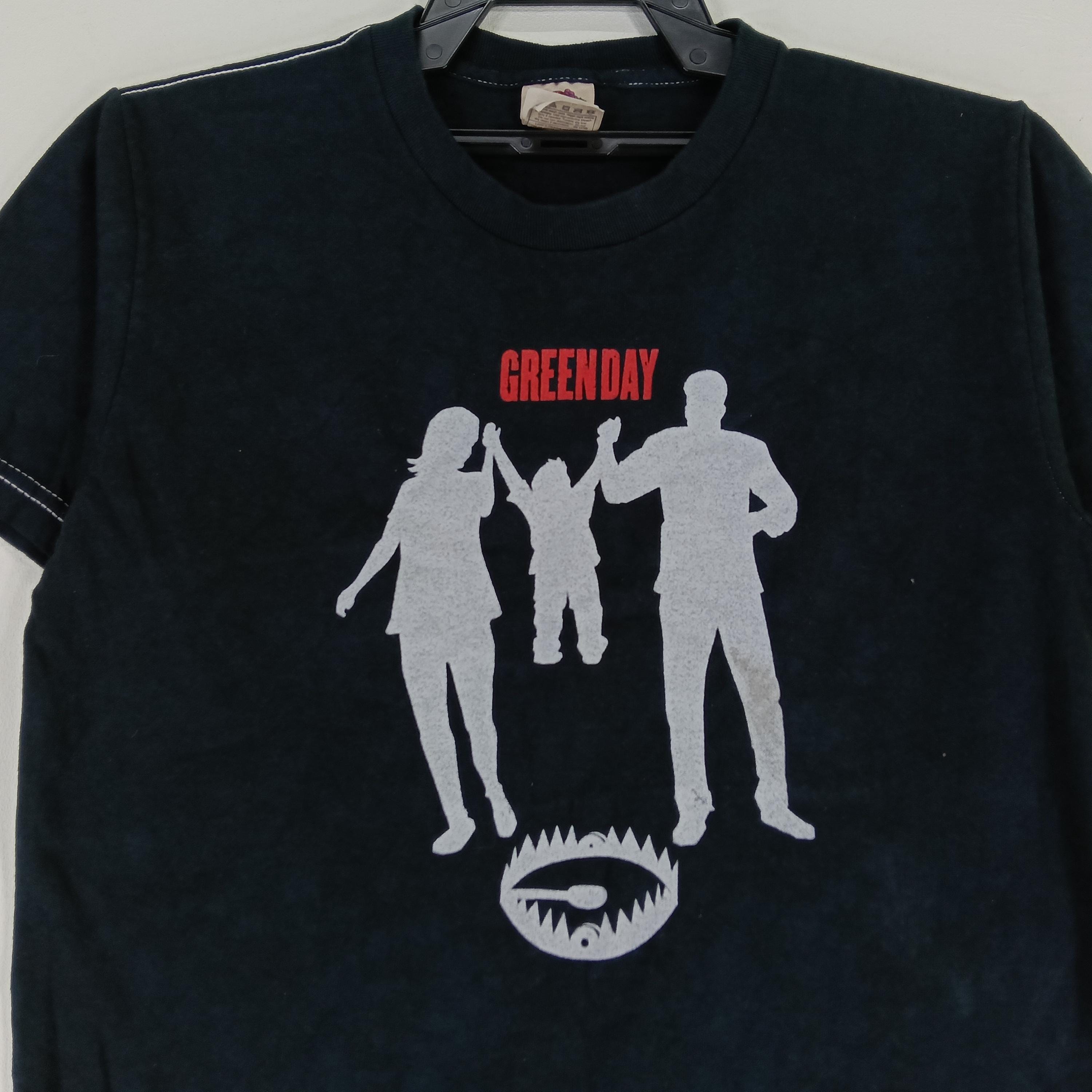 Vintage Y2K Green Day Punk Rock Black Small T Shirt Green Day Punk