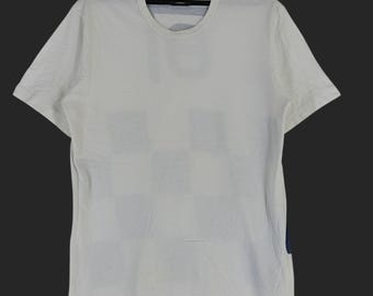 ヴィンテージ コム デ ギャルソン ホワイト Tシャツ ラージ コム デ ギャルソン オム プリュス CDG プレーン カジュアル ブルー Tシャツ サイズ L